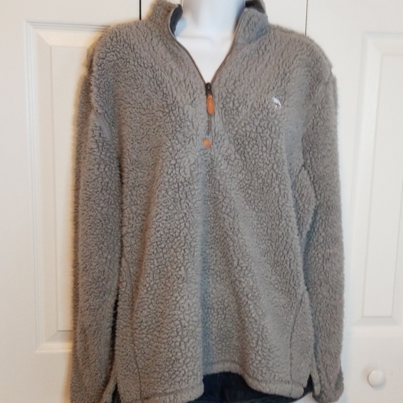 Southern Shirt Grey Sherpa 1/4 Zip Pullover Sz M - Picture 3 of 8